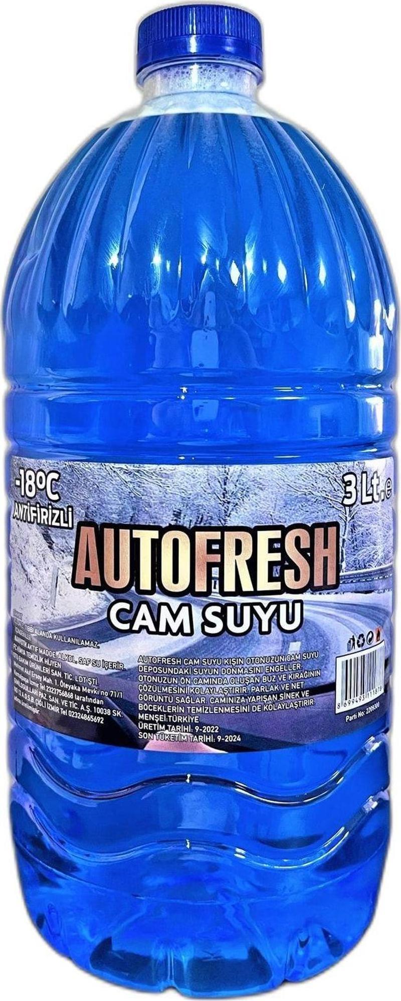 Oto Araç Cam Suyu 3 Lt -18 Antifirizli Araba Cam Temizleyici Antifriz Kışlık Kullanım