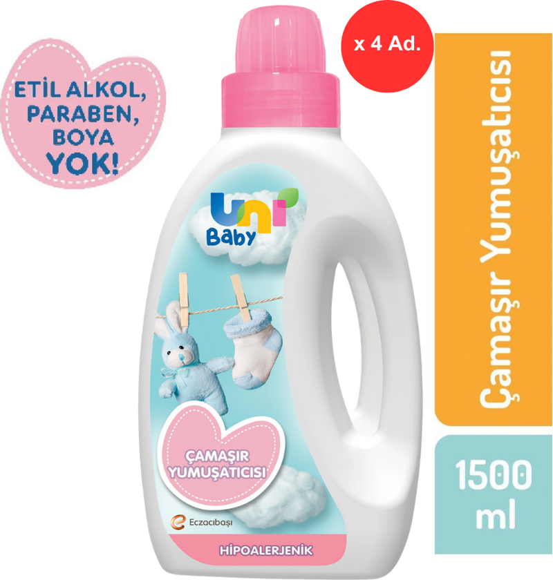 Çamaşır Yumuşatıcı, Hipoalerjenik, 4 Adet x 1500 ml.