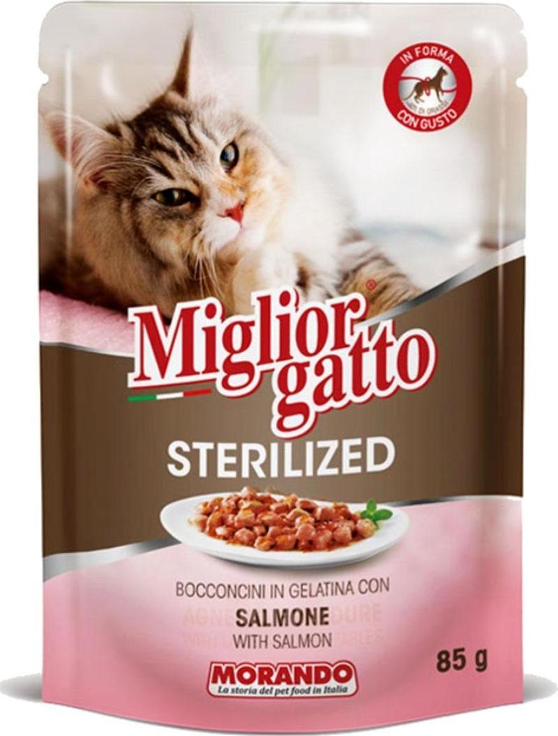 Miglior Gatto Kısır Kedi Maması Jöleli Somonlu Kedi Pouch 85Gr. 24'Lü