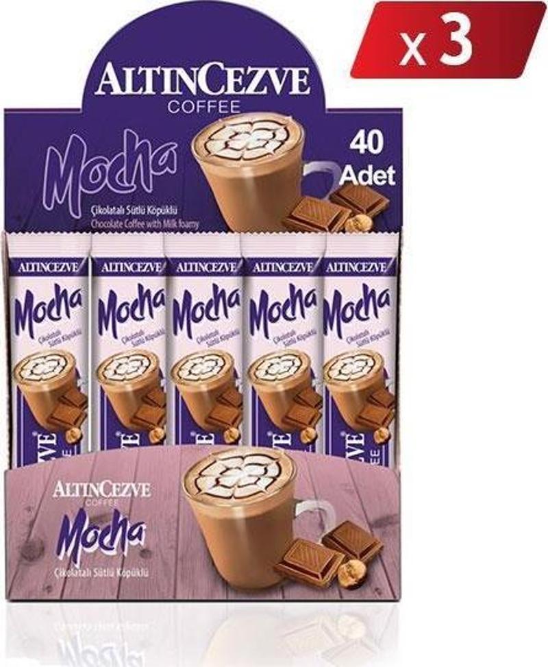 3ü1 Arada Mocha Çikolatalı Sütlü Köpüklü (Tek İçimlik) -17 Gr x 40 Adet - 3LÜ PAKET