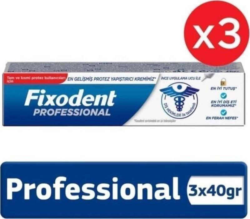 Fioxdent Professioanal Diş Protez Yapıştırıcı Krem 40 gr - 3 ADET