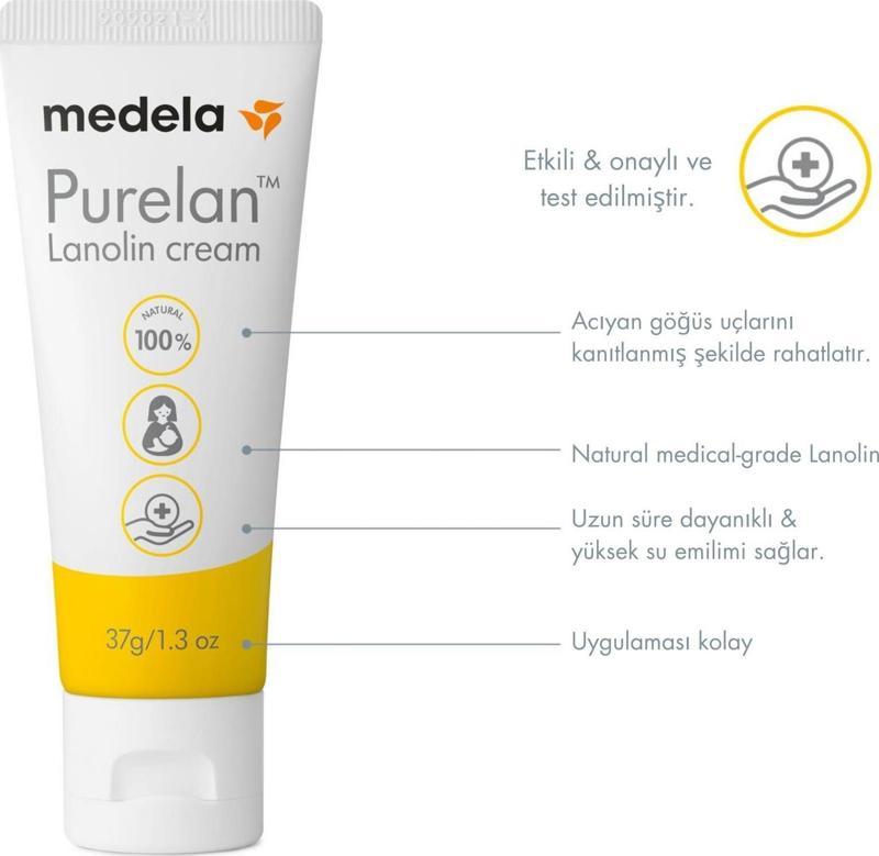 Purelan 7 Gram Lanolin Göğüs Ucu Kremi - Ağrıyan Göğüs Ucu ve Kuru Ciltler İçin Hızlı Rahatlık