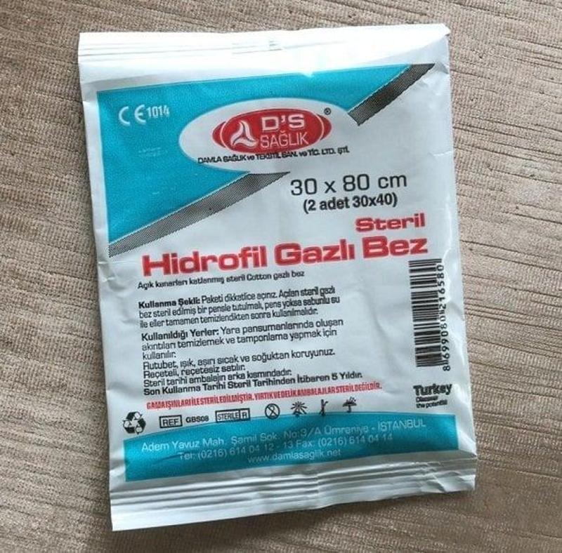 Steril Hidrofil Gazlı Bez 30 x 80 cm 500 Adet