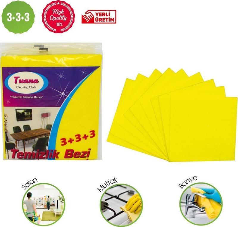 Temizlik Bezi Ekonomik Paket 9'lu Sarı Bez