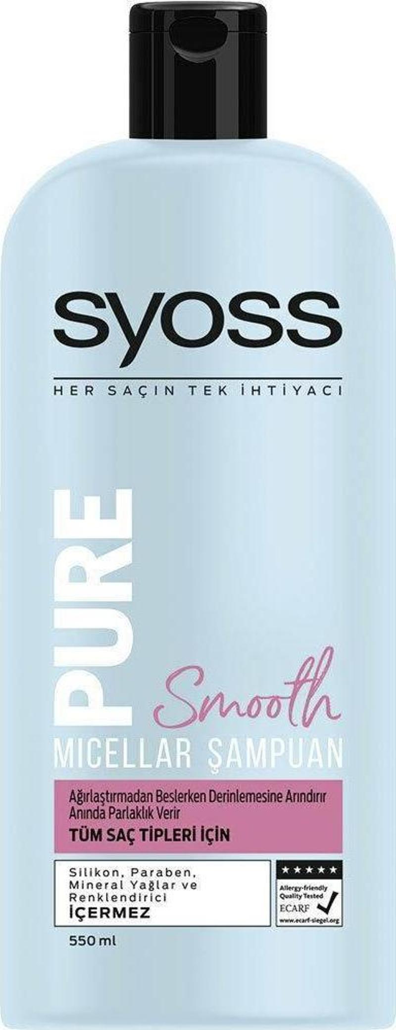 Şampuan 550 Ml Pure Smooth Micellar Tüm Saçlar