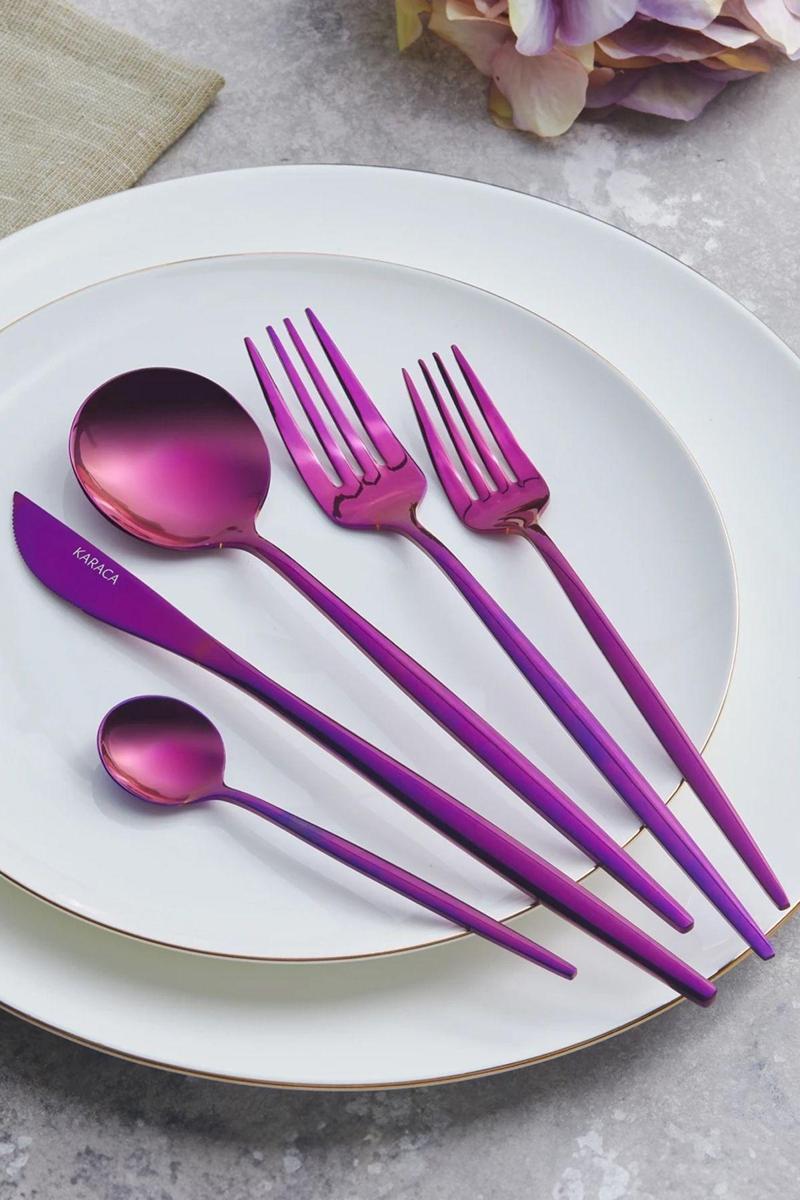 Orion Purple 30 Parça 6 Kişilik Çatal Kaşık Bıçak Seti Mor