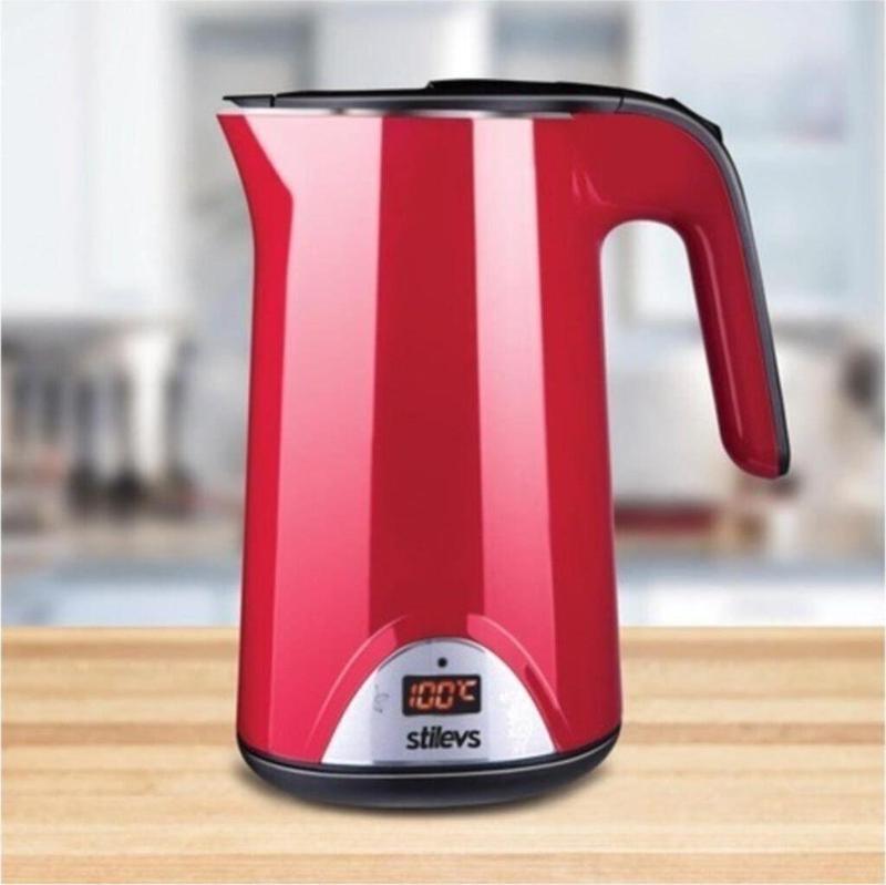 Fokur Duo Dijital 1800W Su Isıtıcısı-Kettle Kırmızı