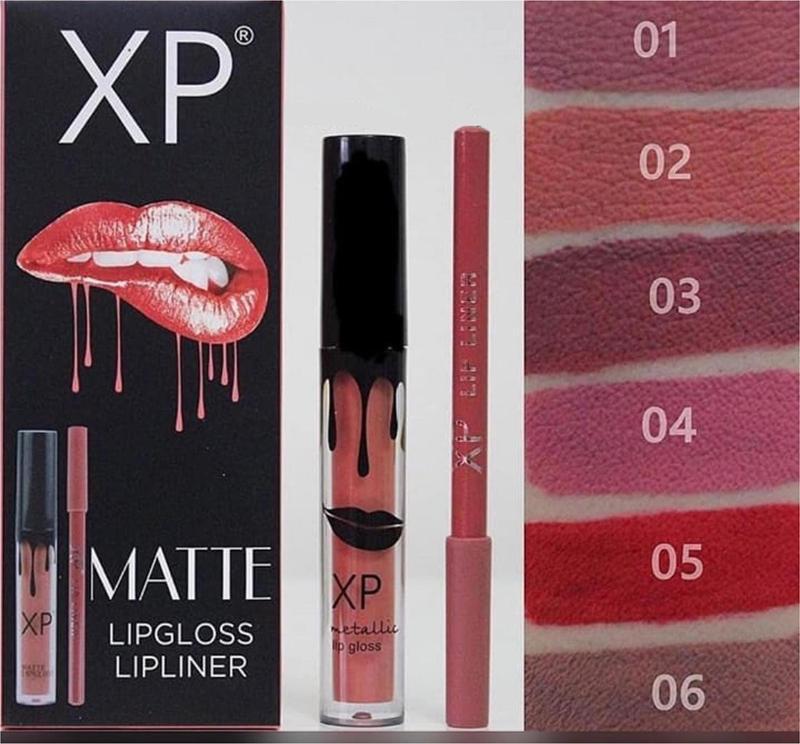 Matte Lip Gloss 01 Fırçalı Mat Ruj + Dudak Kalemi