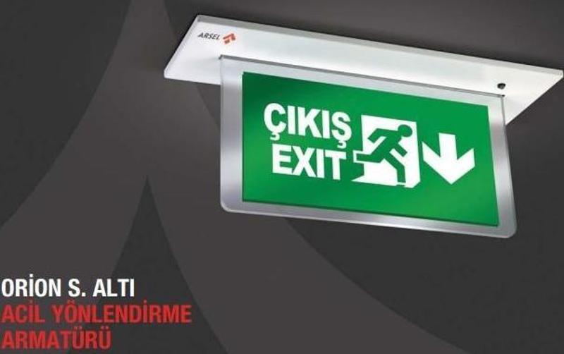 Orion AEB-24223-L Sıva Altı Acil Çıkış Yönlendirme Armatürü Şebekeden ve Kesintide 180 Dak. Yanan 8xF LED