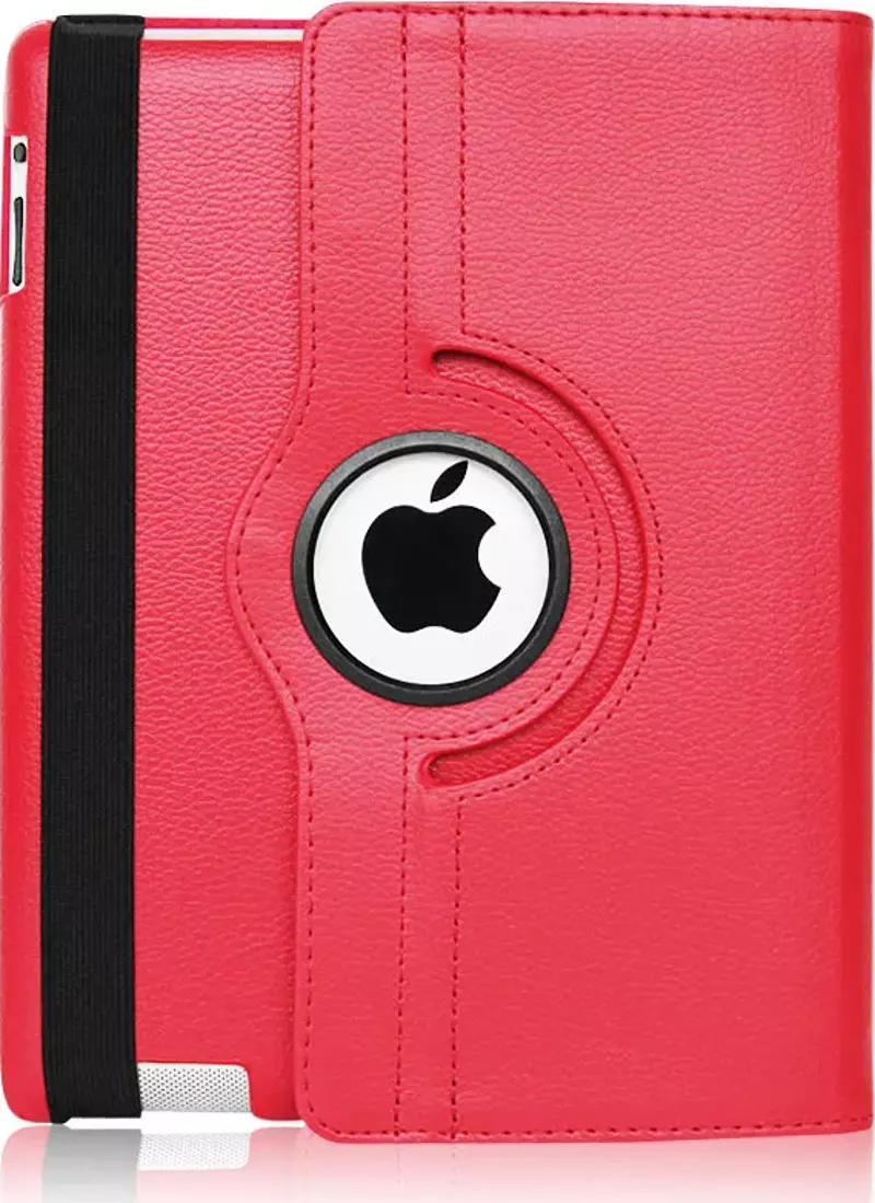 Apple iPad 2 Kılıf 2.Nesil Yatay ve Dikey Standlı Dönerli Deri Kılıf + 9H Nano Ekran Koruyucu