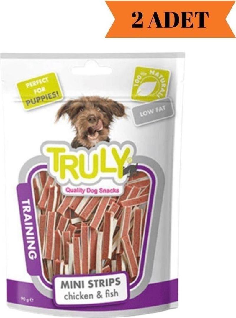 Training Pupy Mini Strips Tavuklu ve Balıklı Yumuşak Yavru Köpek Ödül Maması 90 Gr x 2 Adet