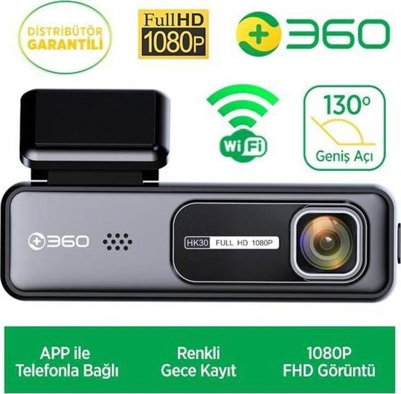 HK30 WiFi 1080P 130° Geniş Açı Gece Görüşlü Akıllı Araç İçi Kamera