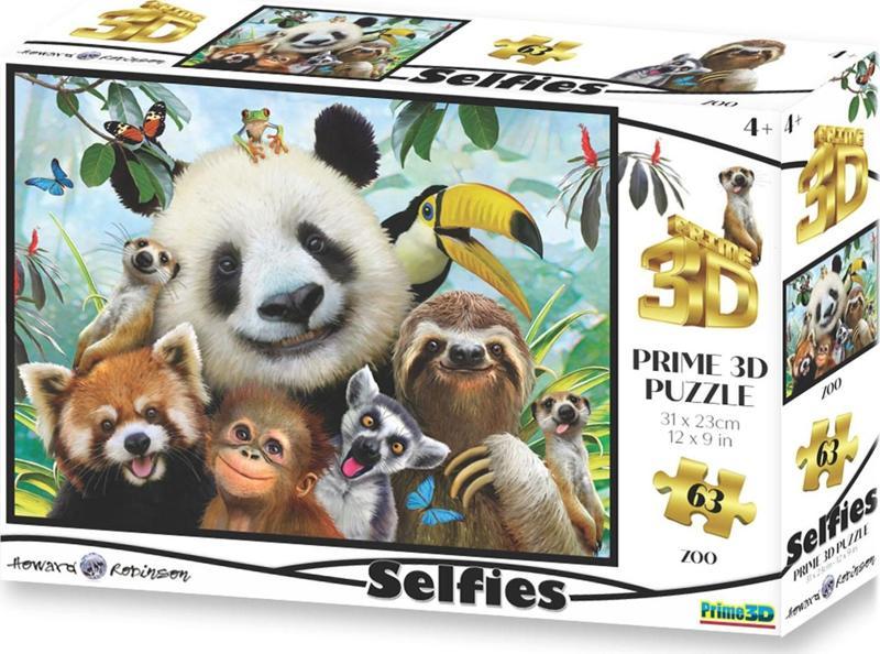 Prime 3D - Hayvanat Bahçesi Selfie 63 Parça Puzzle 10541