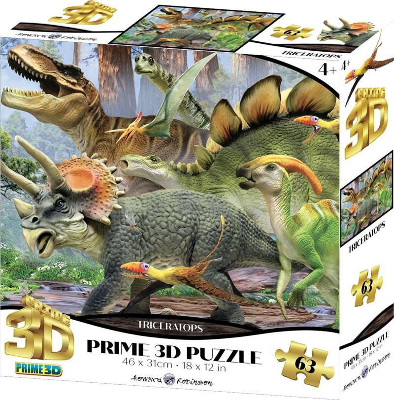 Prime 3D - Triceratops 63 Parça Puzzle 20920