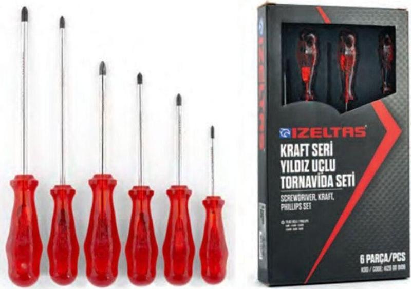 Kraft Seri Yıldız Uçlu Tornavida Takımı 6 Parça