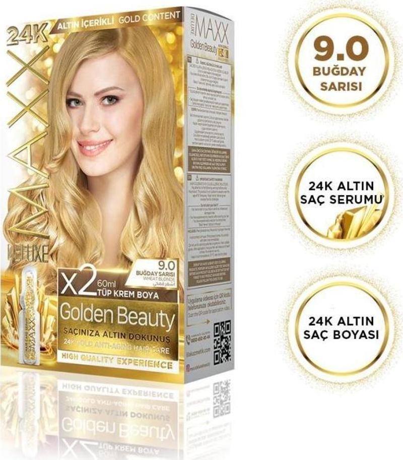 Golden 24K Altın Içerikli Saç Boyası 9.0 Buğday Sarısı 2 Boyama