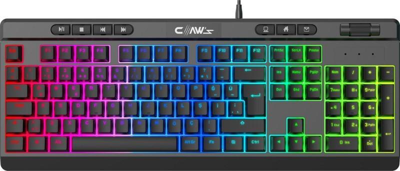 Claws Crossfire K1 Özelleştirilebilir Rgb 104+7 Tuşlu Rollover Ses Kontrol Mekanizmalı Gaming Klavye