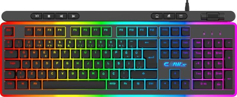 Claws Nova K1 360° Özelleştirilebilir Rgb 104+7 Tuşlu Rollover Ses Kontrol Mekanizmalı Gaming Klavye