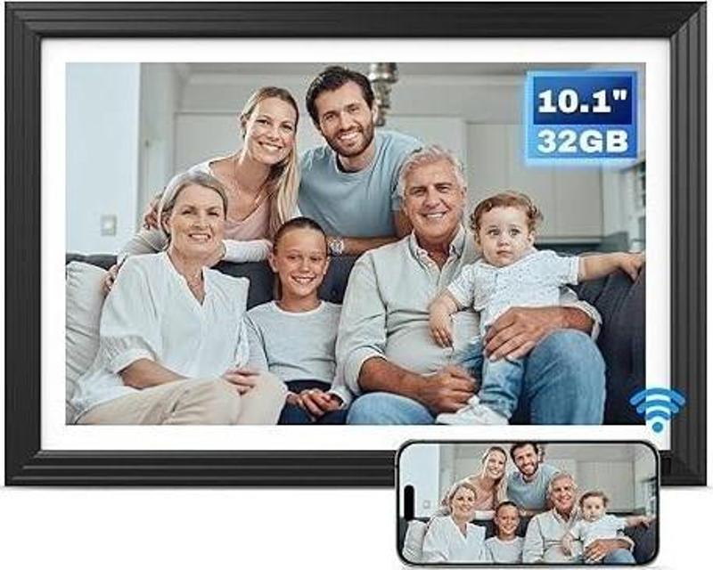 10.1 Inc Dijital Fotoğraf Çerçevesi 32 GB 1280x800 HD IPS - Siyah