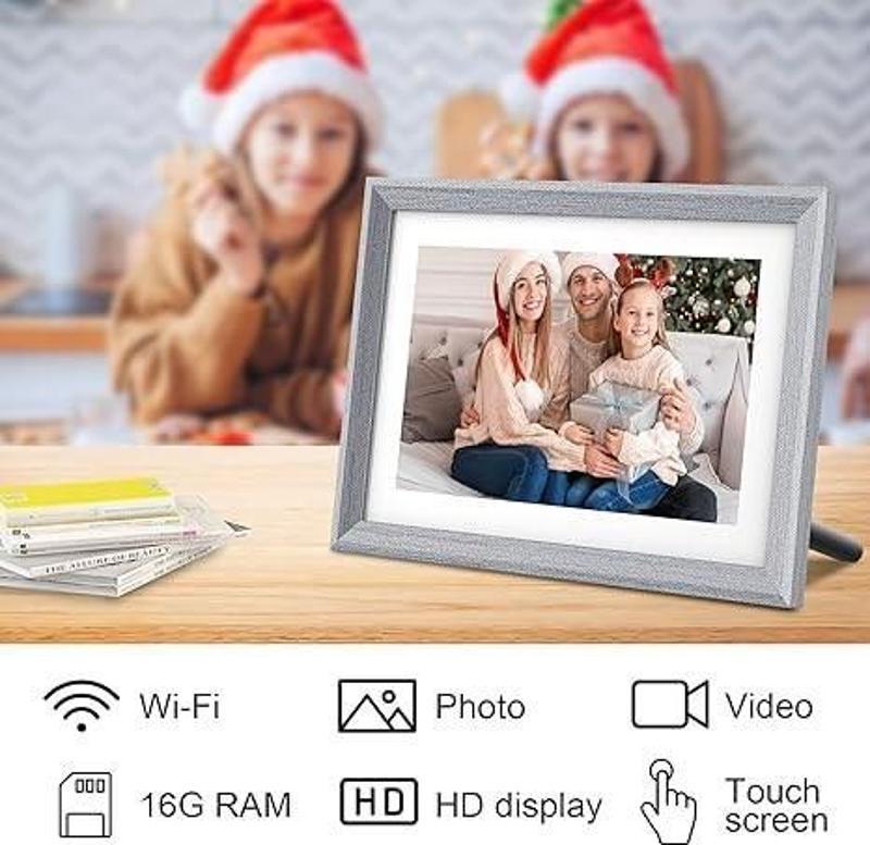 YunQiDeer Dijital Fotoğraf Çerçevesi WiFi 10.1 Inc 16GB 1280x800 IPS Ekran