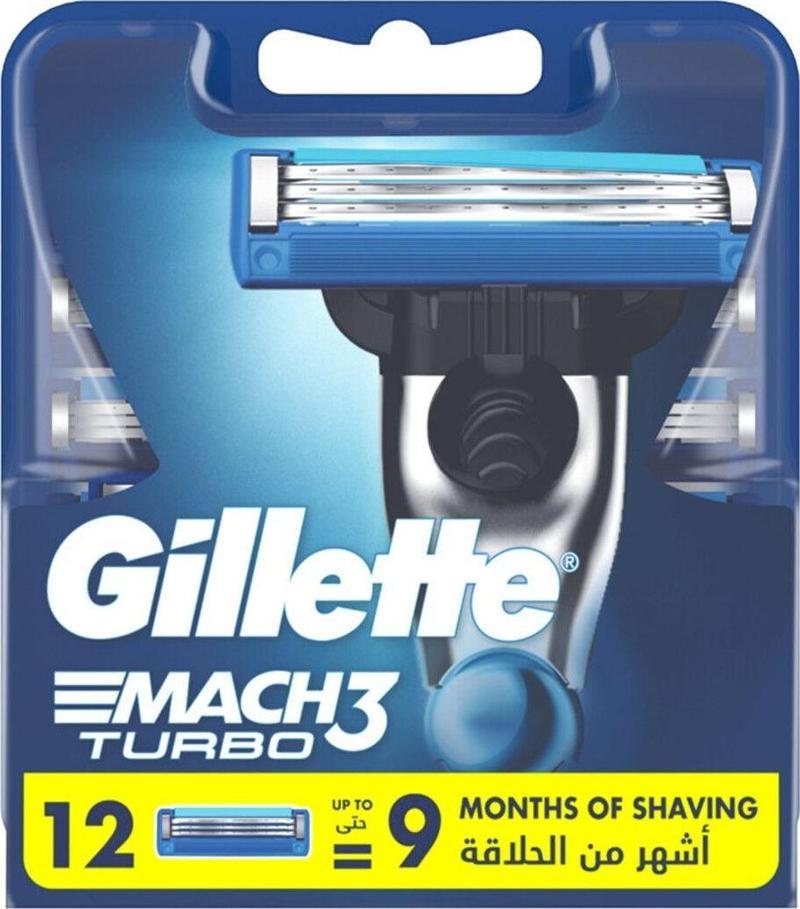 Mach3 Turbo Yedek Erkek Tıraş Bıçağı 12'Li 7702018611225