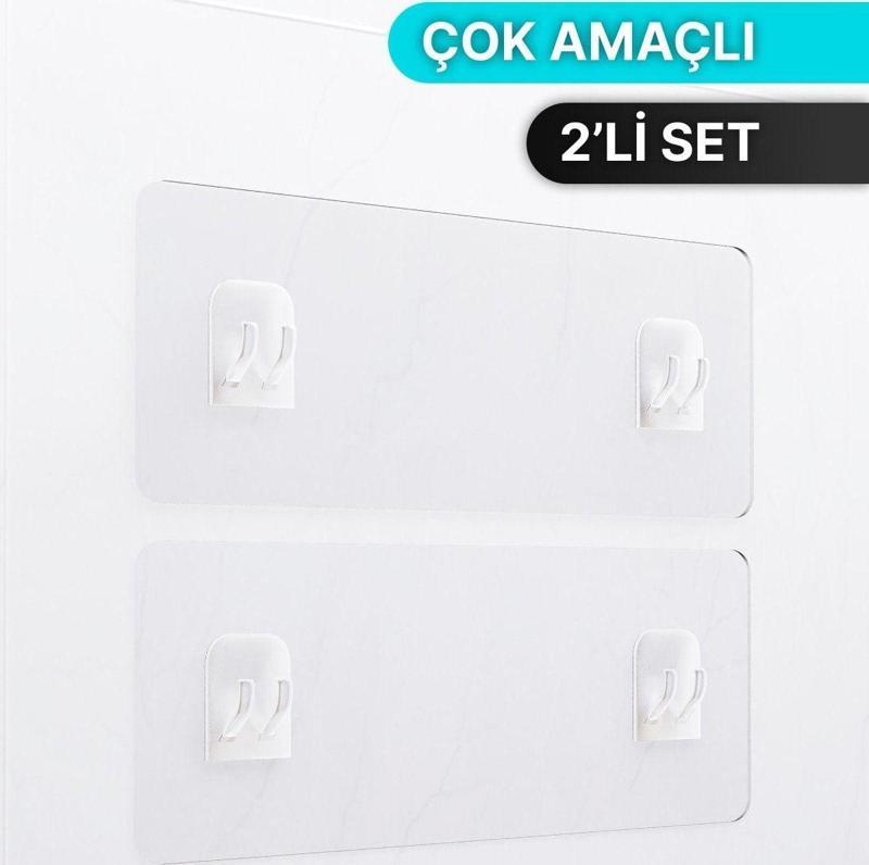 Banyo Düzenleyici Çok Amaçlı 2'li Set Yapışkan Dayanıklı Büyük Yapışkan