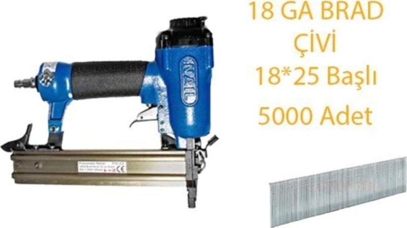 1832-C2 Havalı Brad Çivi Tabancası 10-32 Mm + 18 Ga Brad Çivi 18*25 Başlı 25 Mm