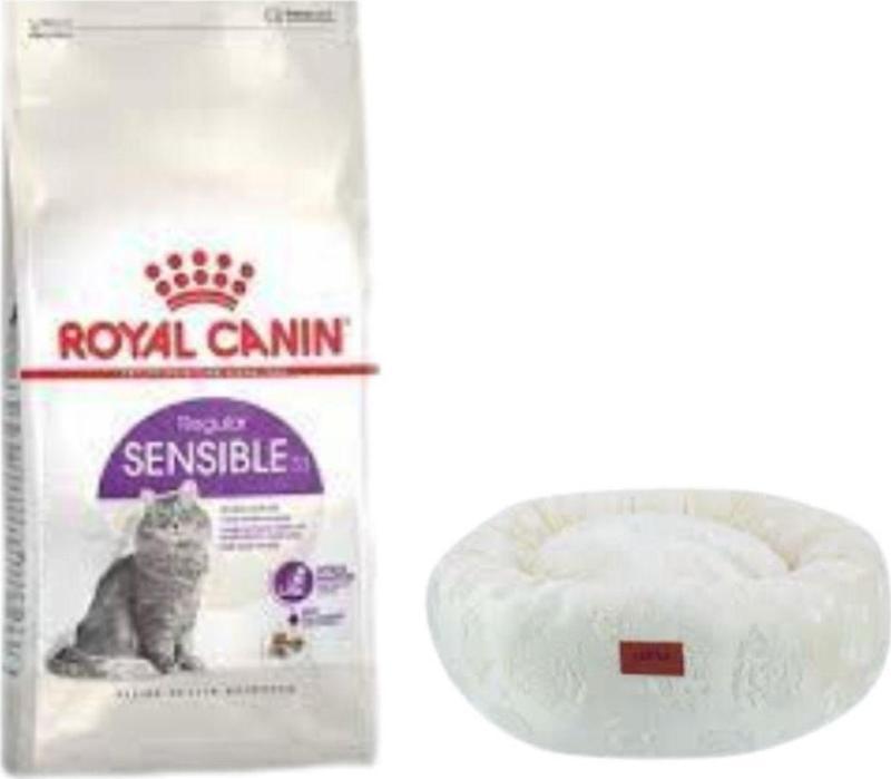 Sensible 33 Sindirim Hassasiyetli Yetişkin Kedi Maması 4 Kg,Beyaz Luxe Donut Yatak