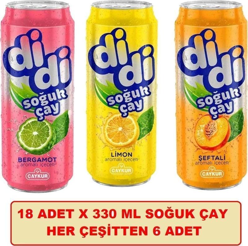 Didi Hepsibir Paketi Bergamot + Limon + Şeftali Soğuk Çay 330 Ml X 18 Adet