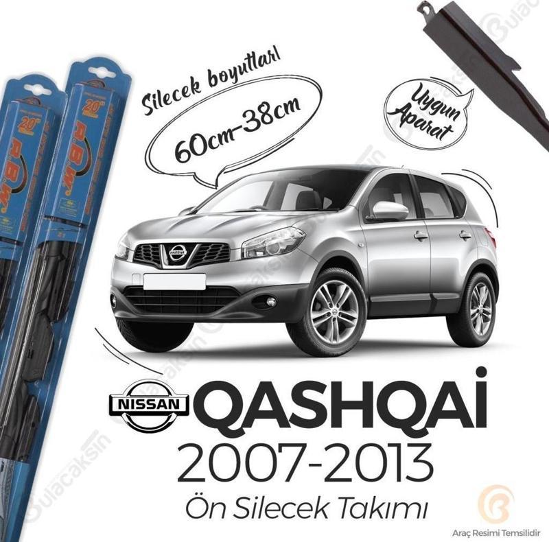 Hybrid Ön Silecek Takımı Nissan Qashqai 2007-2013 ile uyumlu