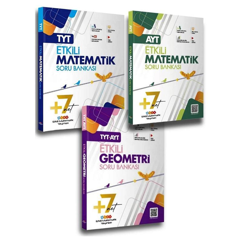 Etkili Matematik YKS TYT AYT Matematik+Geometri Soru Bankası 3 lü Set