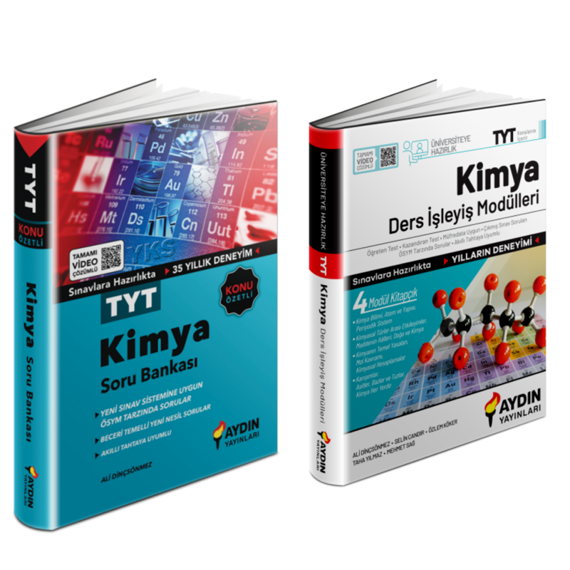 Aydın Yayınları    Tyt Kimya Ders İşleyiş Modülülü & Tyt Kimya   Soru  Bankası