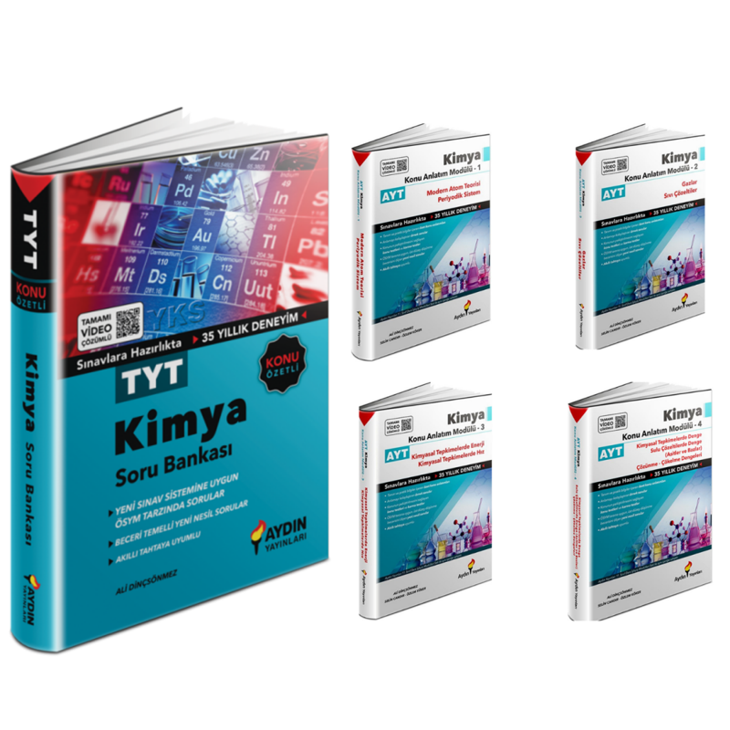 Aydın Yayınları  Tyt Kimya Soru Bankası  &  Ayt Kimya (1,2,3,4) Modülleri
