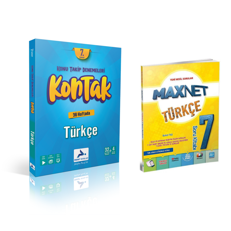 Paraf Yayınları 7.sınıf Kontak Türkçe Deneme &  7.sınıf Türkçe Soru Kitabı