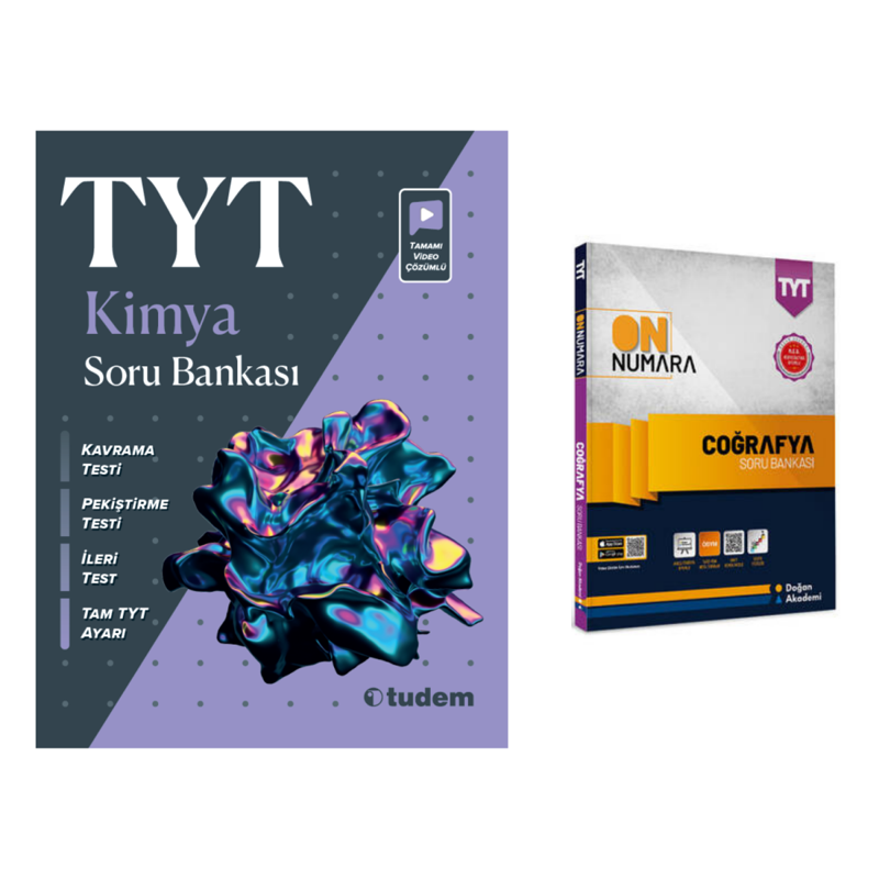 Tudem Yayınları Tyt Kimya Soru Bankası &  Tyt On Numara Coğrafya Soru Bankası