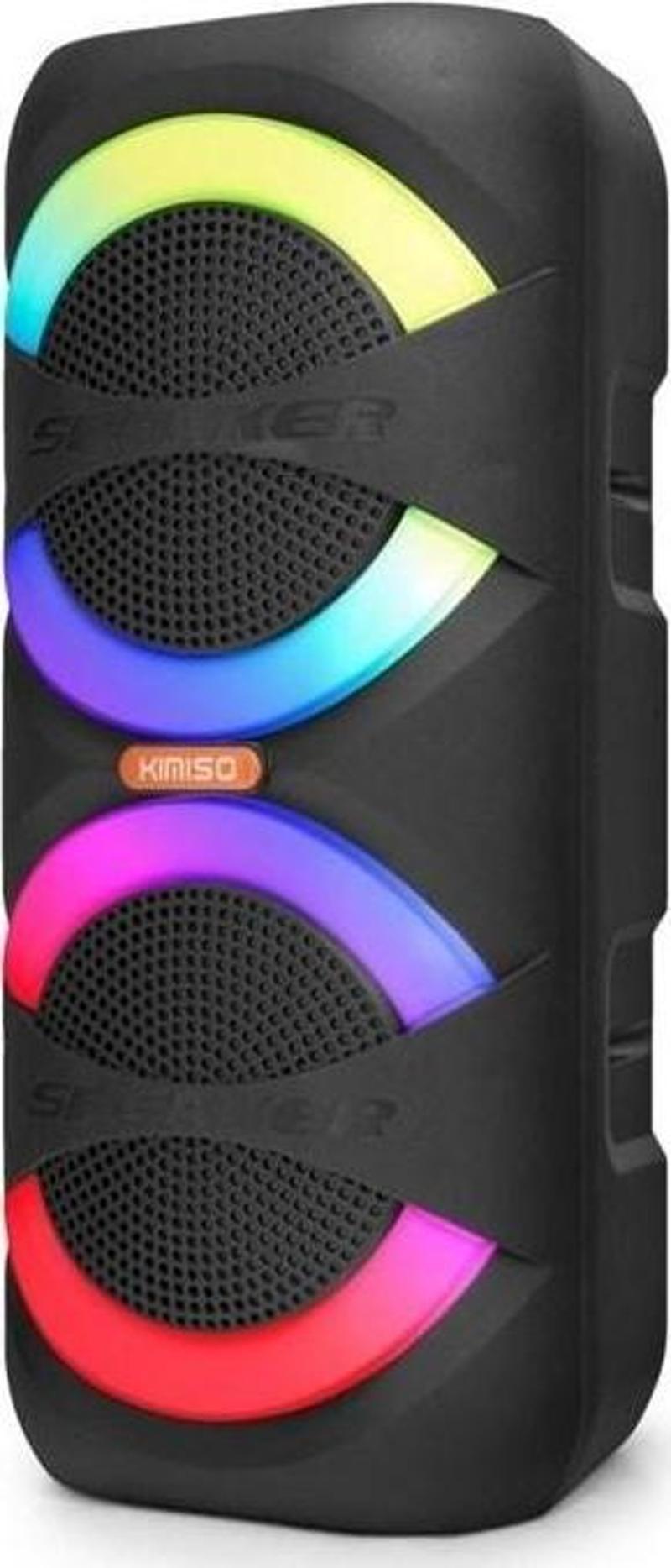 Kımıso QS1953 Bluetooth Hoparlör Rgb Led Fm Radyo 2x10w 2x6,5"