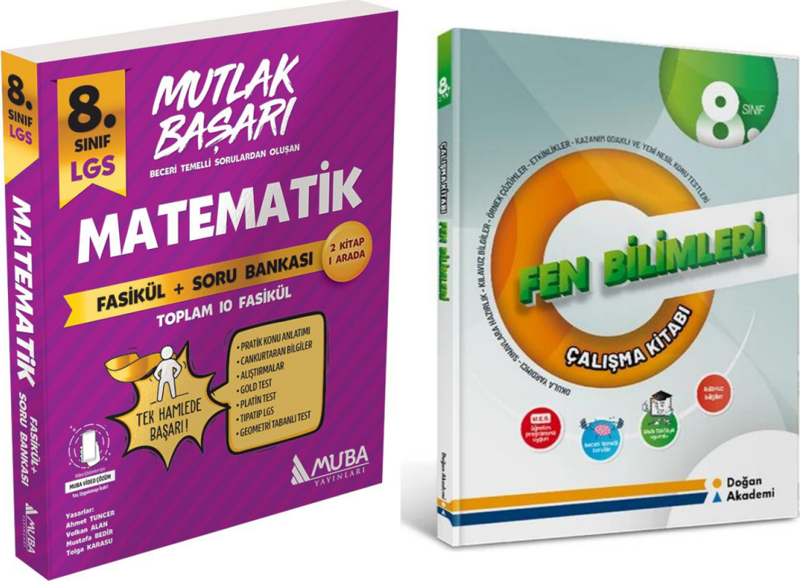 Muba Yayınları 8.sınıf Mutlak Başarı Matematik Soru Bankası & Doğan Akademi Yayınları 8.sınıf Fen Bi