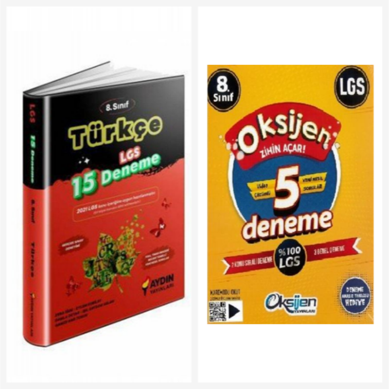 Oksijen Yayınları 8. Sınıf Lgs 5 Deneme & Aydın Lgs Türkçe 15 Deneme