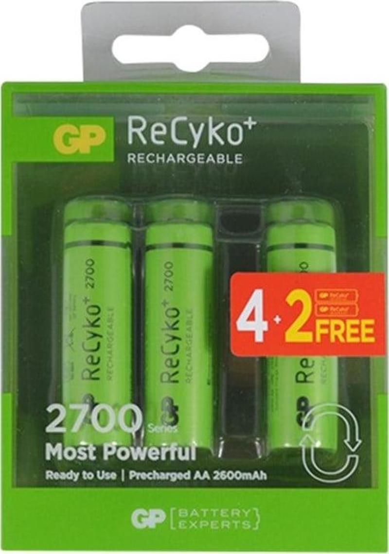 ReCyko 2700 Series 2600 mAh AA Size Kalem 4+2 Şarjlı Pil