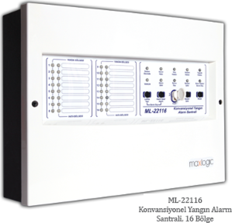 ML-22102 Konvansiyonel Yangın Alarm Santralı, 2 Bölge