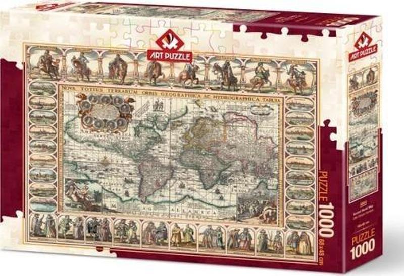 Puzzle 1000 Parça Puzzle - Eski Dünya Haritası 4584