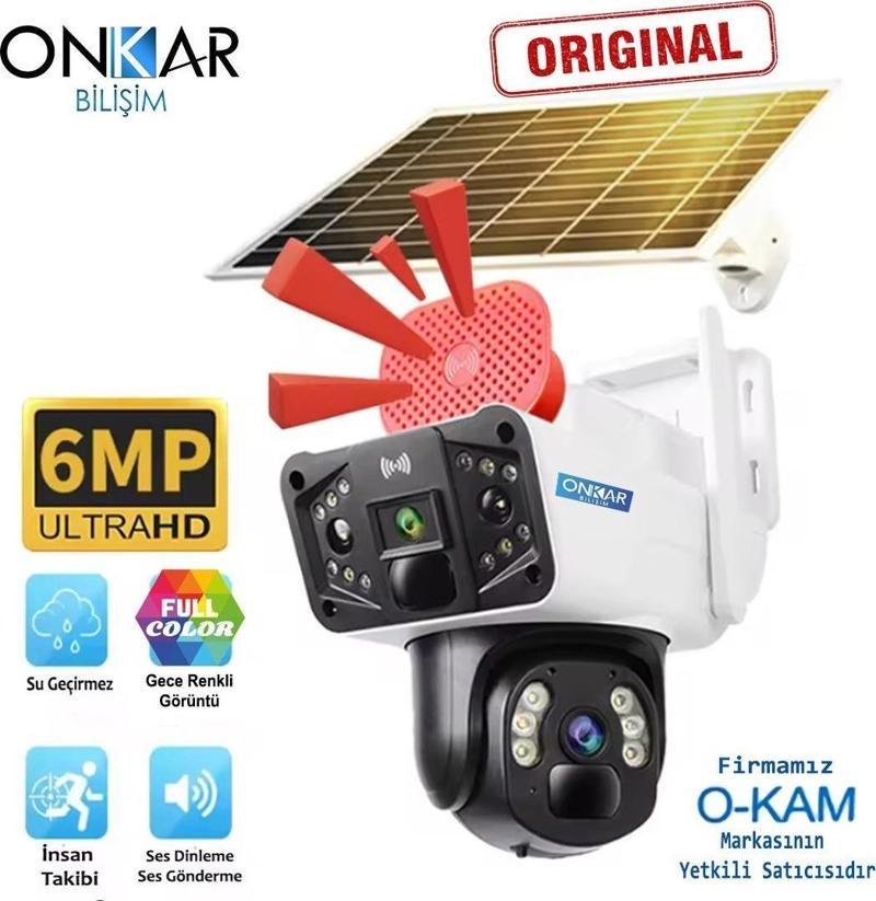 OKAM 4G-3915 6MP SİM KART DESTEKLİ GÜNEŞ ENERJİLİ GÜVENLİK KAMERASI