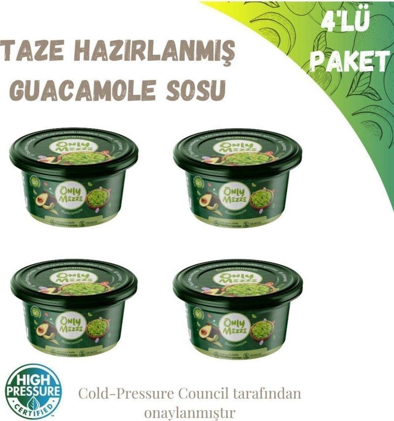 Avokado Guacamole Sosu Soğuk Sıkım Cold Pressed 800gr 4'lü Paket