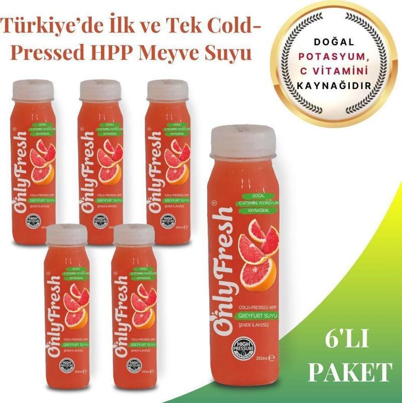 Greyfurt Suyu Taze Soğuk Sıkım (Cold Pressed) 6 Adet 250ml