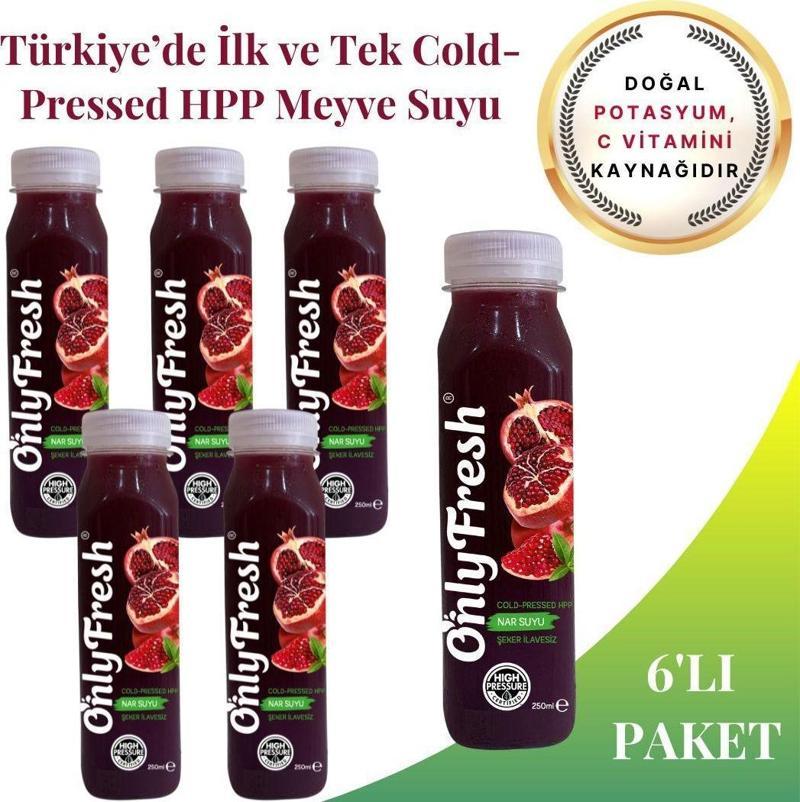 Nar Suyu Taze Soğuk Sıkım (Cold Pressed) 6 Adet 250ml