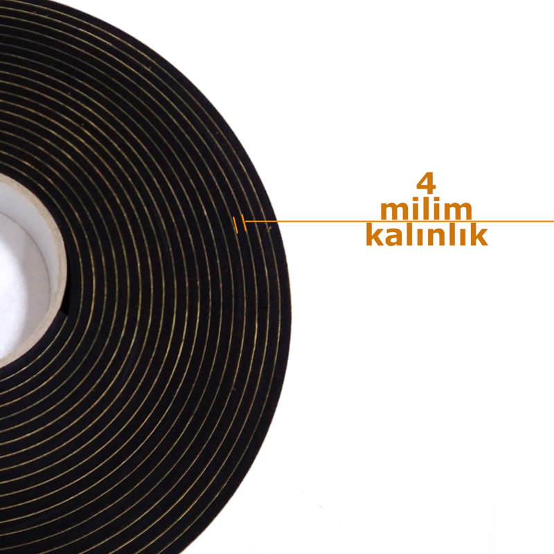 Kapı Pencere İzolasyon Bandı Yapışkan Sünger 5 mm Kalınlık 30 mm Genişlik 10 Metre Uzunluk / EPDM-5*30