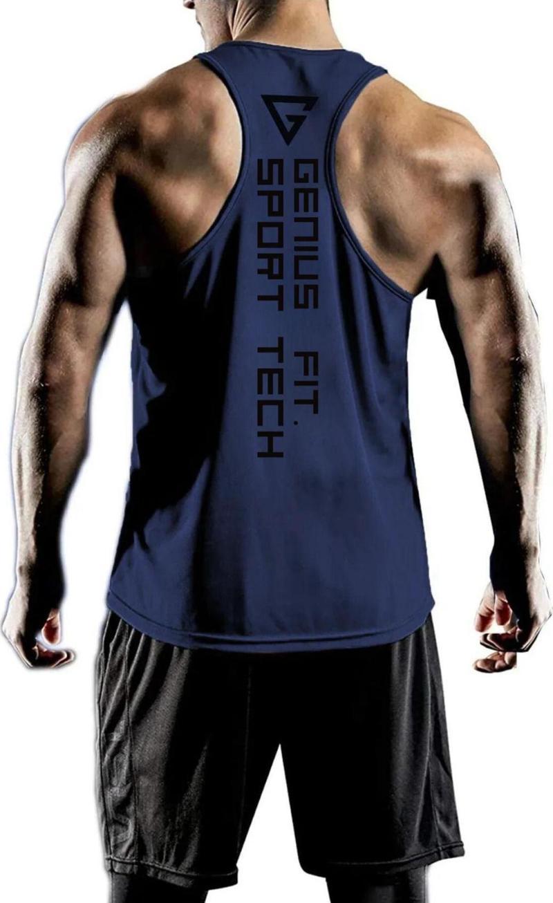 Erkek Dry Fit Y-Back Gym Fitness Sporcu Atleti Genıus-Fıt Lacivert Xl