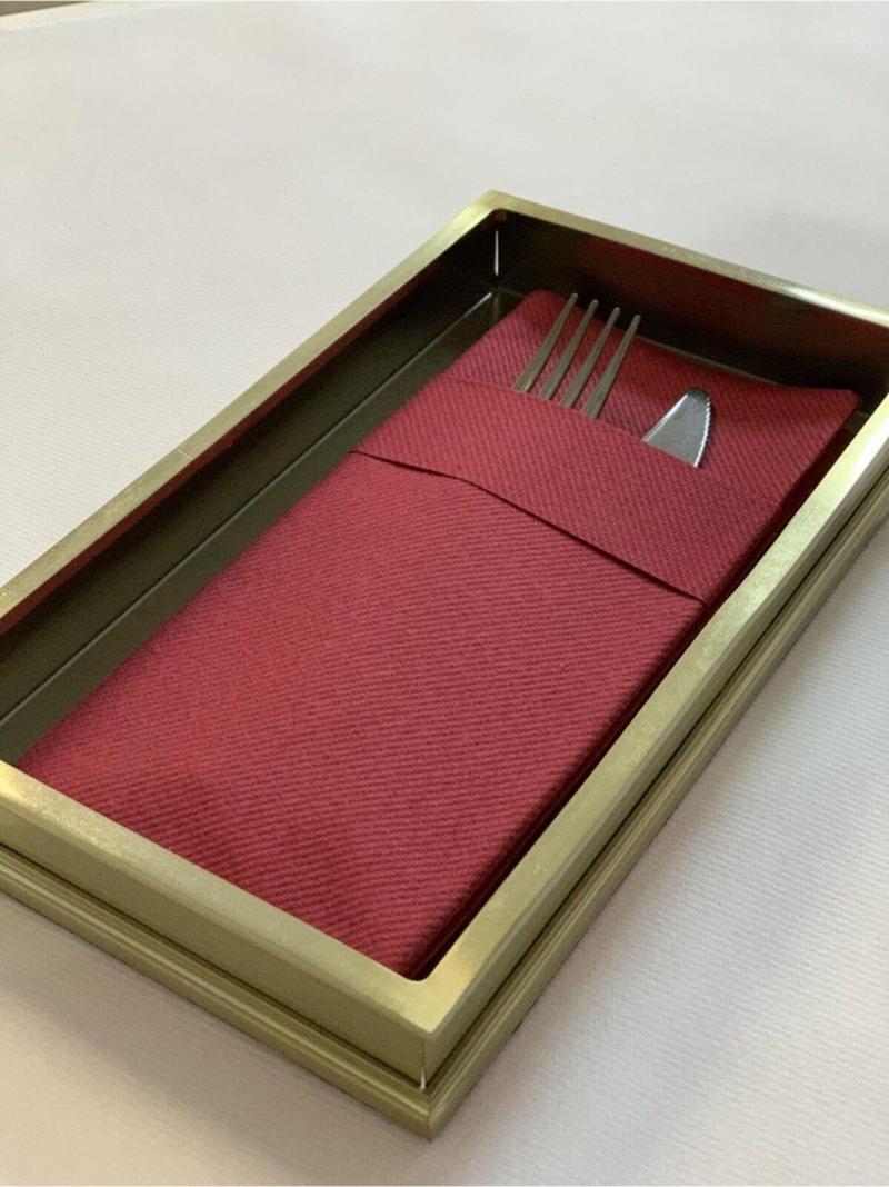 Bordo Kumaş Dokulu Airlaid Cepli Peçete 40x40 1/8 50'li Paket