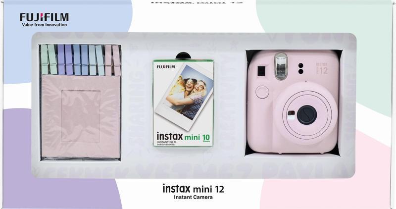 mini 12 Pembe Fotoğraf Makinesi 10'lu Film ve Mandal Bundle Box