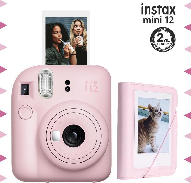 mini 12 Pembe Fotoğraf Makinesi ve 28'li Mini Albüm Seti